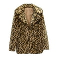 thumbnail image 1 of IROINNID Women's Faux-fur Jacket Long Sleeve Leopard Print Notch Lapel Outwear, Casual Winter Warm Jackets Faux Jacket Leopard Warm Furry Faux Jacket Outerwear, 1 of 6