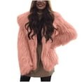 thumbnail image 1 of IROINNID Women's Faux-fur Jacket Long Sleeve Solid Color Outwear, Comfy Winter Warm Jackets Faux Jacket Warm Furry Faux Jacket Outerwear Over Jacket, 1 of 5
