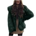 thumbnail image 1 of IROINNID Women's Faux-fur Jacket Long Sleeve Solid Color Outwear, Comfy Winter Warm Jackets Faux Jacket Warm Furry Faux Jacket Outerwear Over Jacket, 1 of 5