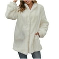 thumbnail image 1 of IROINNID Women's Faux-fur Jacket Long Sleeve Solid Color Outwear, Leisure Winter Warm Jackets Faux Jacket Warm Furry Faux Jacket Outerwear, 1 of 9
