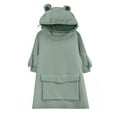 thumbnail image 1 of IROINNID Women's Frog Hoodie Mid-Length Long Sleeve Solid Color Funny Fashion Pocket Cute Design Sweatshirt Tops, Mint Green, 1 of 9