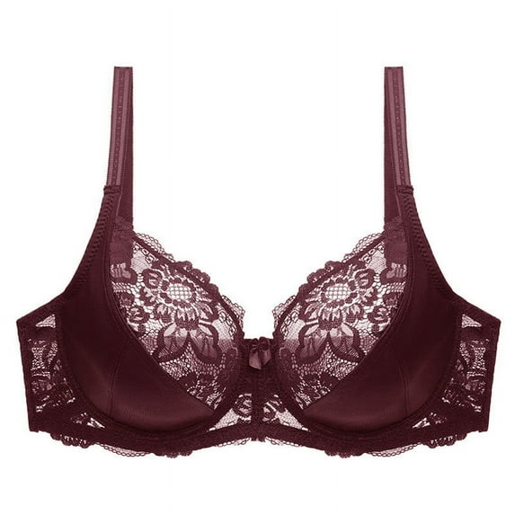 IROINNID Women's Full Coverage Bras Solid Ladies Traceless Comfortable No Steel Ring Lace Breathable Gathering Underwear