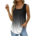 thumbnail image 1 of IROINNID Women's Gradient Fashion Tunic Tops V-neck Comfy Pleated Sleeveless Casual Tops, 1 of 4