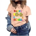 thumbnail image 1 of IROINNID Women's Happy 100th Day Of School Printed T-shirt Short Sleeve Casual Tops, 1 of 7