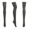 thumbnail image 1 of IROINNID Women's Home-wear Thick Warmth Cotton Knitting Socks Coral Fleece Autumn Winter Solid Thigh-high Stockings, 1 of 3
