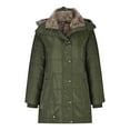 thumbnail image 1 of IROINNID Women's Hooded Winter Jacket Coat Solid Color Long Sleeve Warm Autumn Open Front Loose Zipper Coat Tops, Army Green, 1 of 5
