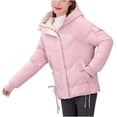 thumbnail image 1 of IROINNID Women's Hooded Winter Jacket Coat Solid Color Long Sleeve Warm Comfortable Loose Tops Long Coat , Pink, 1 of 5