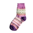 thumbnail image 1 of IROINNID Women's Keep Warm Fleece Crew Socks Autumn And Winter Ethnic Style Print Thermal Socks On Sale, 1 of 3