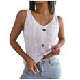 thumbnail image 1 of IROINNID Women's Knitting Sexy Tops Solid Color V-Neck Elegant Button Button Top Spring Saving, 1 of 2