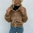 thumbnail image 1 of IROINNID Women's Leisure Short Jacket Solid Color Blouson Jacket Long Sleeve Outwear, Khaki, 1 of 7