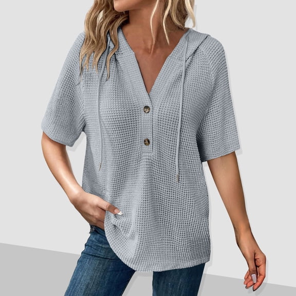 IROINNID Women's Long Sleeve Hooded Color Blocked Pullover Tops Casual Loose Fits Tunic Blouse,Fashion Basic Soft Tee,Trendy Spring and Fall Wear(Gray,)