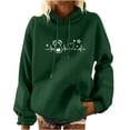 thumbnail image 1 of IROINNID Women's Long Sleeve Hoodie Mid-Length Leisure Christmas Print Pocket Sweatshirts Shirt Pullover, Green, 1 of 5