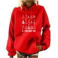 thumbnail image 1 of IROINNID Women's Long Sleeve Hoodie Mid-Length Print Casual Pocket Shirt Pullover Sweatshirts, Red, 1 of 5