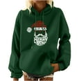 thumbnail image 1 of IROINNID Women's Long Sleeve Hoodie Mid-Length Print Leisure Pocket Shirt Pullover Sweatshirts, Green, 1 of 5