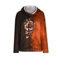 thumbnail image 1 of IROINNID Women's Long Sleeve Hoodie Mid-Length Print Loose Color Contrast Rose Tops Sweatshirts, Orange, 1 of 5