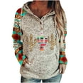 thumbnail image 1 of IROINNID Women's Long Sleeve Hoodie Mid-Length Print Loose Ladies Tops Sweatshirts, Gray, 1 of 5