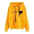 thumbnail image 1 of IROINNID Women's Long Sleeve Sweatshirt Mid-Length Print Stylish Sweatshirt Tops, Yellow, 1 of 5