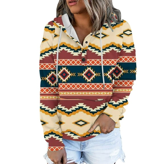 IROINNID Women's Long Sleeve Sweatshirt Round Neck Mid-Length Print Comfy Pullover Tops, Khaki