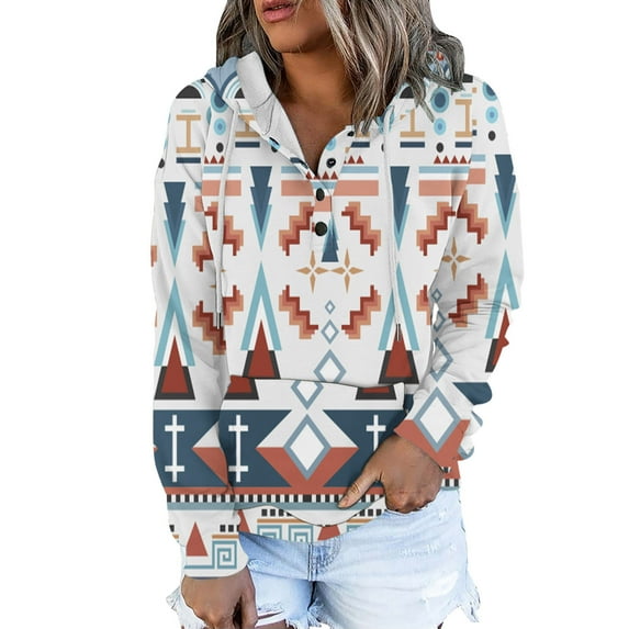 IROINNID Women's Long Sleeve Sweatshirt Round Neck Mid-Length Print Comfy Pullover Tops, White