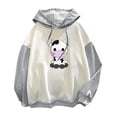 thumbnail image 1 of IROINNID Women's Long Sleeve Sweatshirt Round Neck Mid-Length Print Leisure Short Tops Pullover Sweatshirts, Gray, 1 of 4