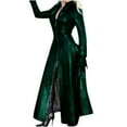 thumbnail image 1 of IROINNID Women's Long Trench Coat Stand Collar Solid Color Long Sleeve Autumn And Winter Long Imitation Windbreaker ooo, Army Green, 1 of 5