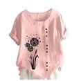 thumbnail image 1 of IROINNID Women's Loose T-Shirt Summer Casual Round Neck Short Sleeve Printing Shirt Tops Spring Saving, 1 of 3