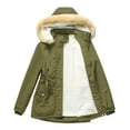thumbnail image 1 of IROINNID Women's Mid-Length Hoodie Parka Coat Solid Color Long Sleeve Warm Long Coat Jacket Slim Winter Comfy Outwear Coats, Army Green, 1 of 8
