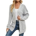 thumbnail image 1 of IROINNID Women's Mid-Long Cardigan Coat Solid Color Long Sleeve Knit Cardigans Loose Slouchy Wrap Chunky Sweaters Coat Winter Jacket, Beige, 1 of 7