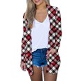 thumbnail image 1 of IROINNID Women's Open Front Jacket Print Long Sleeve Casual Christmas Coat Cardigan With Pocket Casual Tops, Red, 1 of 8