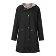 thumbnail image 1 of IROINNID Women's Overcoat Long Sleeve Gradient Hoodie Outwear, Loose Trench Coat Mid-Length Belt Less Coat with Pocket Coat, 1 of 5