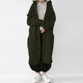 thumbnail image 1 of IROINNID Women's Overcoat Long Sleeve Solid Color Hoodie Outwear, Comfy Buttons Sweatshirts Long Coat with Pockets, 1 of 8