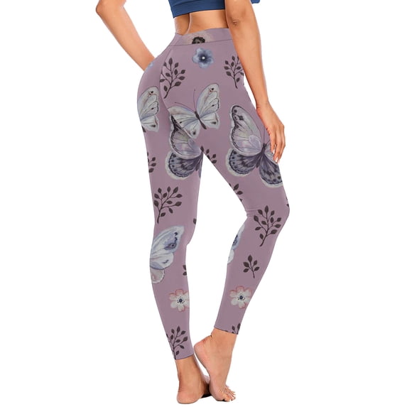 IROINNID Women's Pants Skinny Print Fashion Casual Butterfly Gradient High Waist Wide Leg Trousers Long Pants Legging