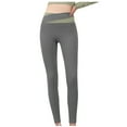 thumbnail image 1 of IROINNID Women's Pants Skinny Solid Color Color-blocking Cross Waist Lifting Hip Exercise Fitness Tight Yoga Pants Legging, 1 of 3