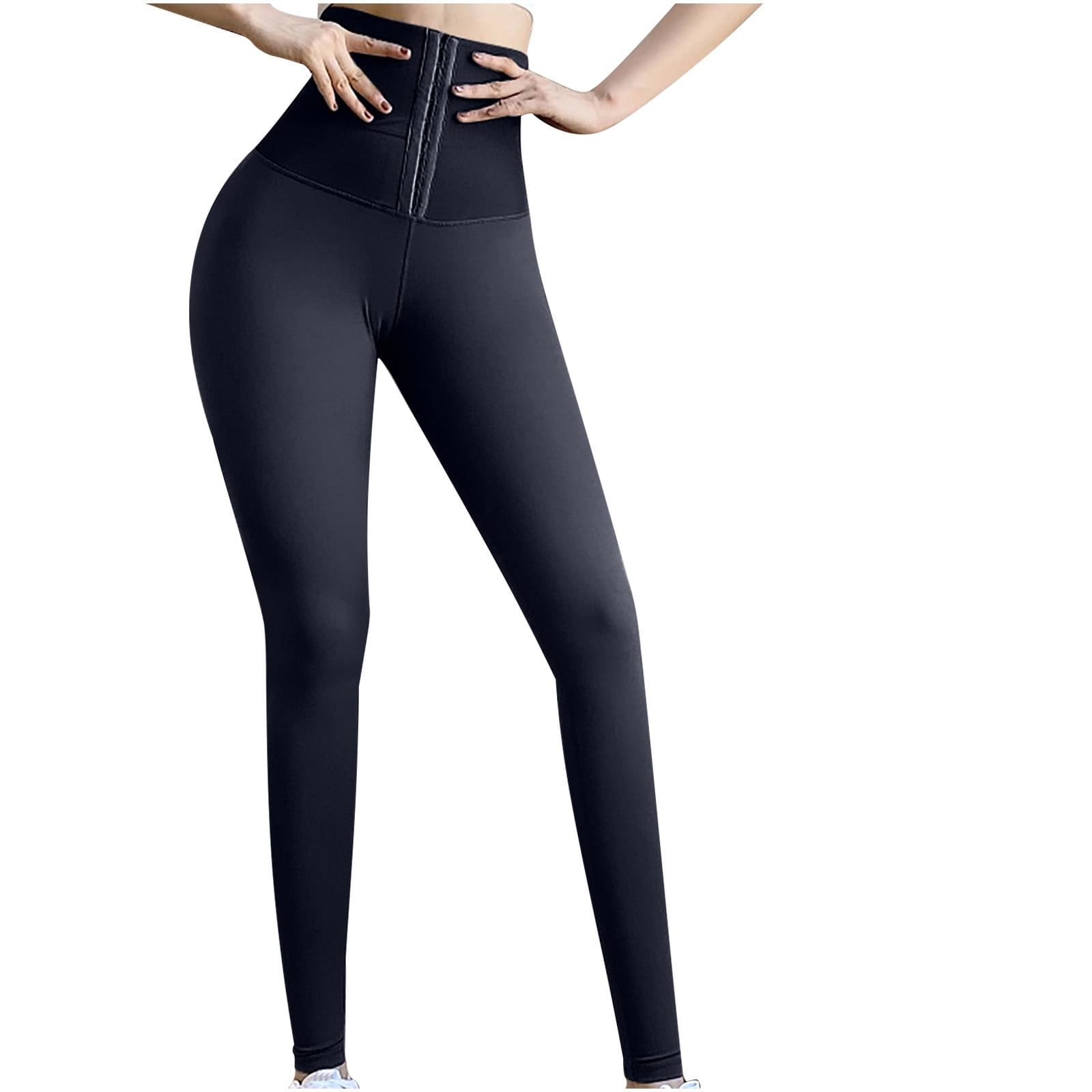 IROINNID Women's Pants Skinny Solid Color Fitness Yoga Pants High Waist  Body Shaping Breasted Elastic Pants Legging