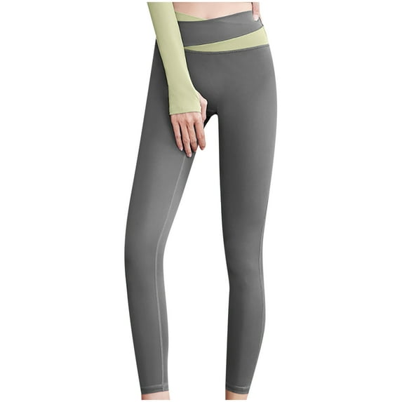 IROINNID Women's Pants Skinny Solid Color Plush Yoga Pants In Autumn And Winter Sports Fitness Pants Color Contrast High Waist Hip Lifting Comfortable Pants Yoga Pants Legging
