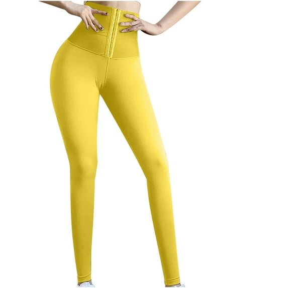 IROINNID Women's Pants Skinny Solid Color Sport Fitness Yoga Pants High Waist Body Shaping Breasted Pants Legging