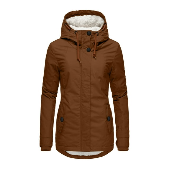 IROINNID Women's Parka Coat Long Sleeve Solid Color Hoodie Outwear, Comfy Warm Long Coat Slim Winter Parkas Outwear with Pockets