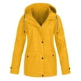 thumbnail image 1 of IROINNID Women's Parka Coat Long Sleeve Solid Color Hoodie Outwear, Leisure Rain Coat Outdoor Plus Size Windproof Waterproof Raincoat, 1 of 5