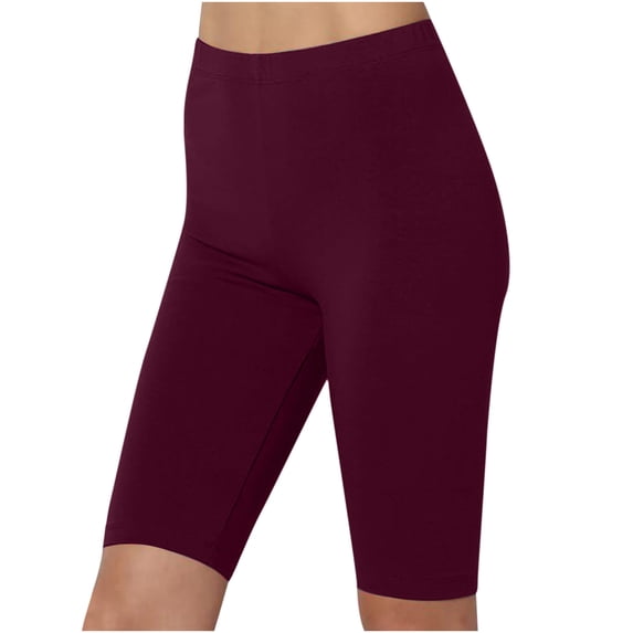 IROINNID Women's Plus Size Sport Running Long Shorts Elastic High Waisted Workout Quick Dry Slim Plain Shorts Pants