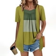 thumbnail image 1 of IROINNID Women's Printed Fake Two Piece Blouse Short Sleeve Round Neck Tops,Summer Fashion Casual Tops,Trendy Design(Gold#2,), 1 of 6