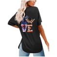 thumbnail image 1 of IROINNID Women's Round Neckline T-Shirt Short Sleeve 4th Of July Summer Slit Loose Tops, 1 of 4