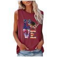 thumbnail image 1 of IROINNID Women's Round Neckline Tank Sleeveless 4th Of July Tops 4th Of July, 1 of 4