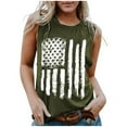 thumbnail image 1 of IROINNID Women's Round Neckline Tank Sleeveless 4th Of July USA Flag Tops Shirts Tops, 1 of 3