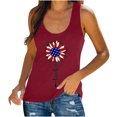 thumbnail image 1 of IROINNID Women's Round Neckline Tank Sleeveless Casual America Flag Casual Tops Blouse Tops Women Tops July 4th, 1 of 5