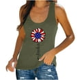 thumbnail image 1 of IROINNID Women's Round Neckline Tank Sleeveless Casual America Flag Casual Tops Blouse Tops Women Tops July 4th, 1 of 5