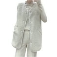 thumbnail image 1 of IROINNID Women's Shearling Vest V-Neck Solid Color Sleeveless Leisure Pocket Vest Coat Jacket Winter Fleece Button Outerwear, Beige, 1 of 6