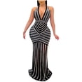 thumbnail image 1 of IROINNID Women's Sheath Dress Deep V-Neck Backless Nightclub Dress Perspective V-Neck Empire Waist Dress, 1 of 9