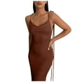 thumbnail image 1 of IROINNID Women's Sheath Dress Summer Slim Fit Open Back Suspended Dress Solid Color Elastic Waist Dress, 1 of 7