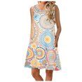 thumbnail image 1 of IROINNID Women's Shift Dress Fashion Sleeveless Summer Casual Loose Tank Dress Prints Drop Waist Dress, 1 of 6