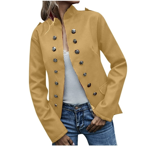 IROINNID Women's Short Open Front Jacket Solid Color Long Sleeve Warm Coat Cardigan Winter Sleeve Outerwear, Yellow